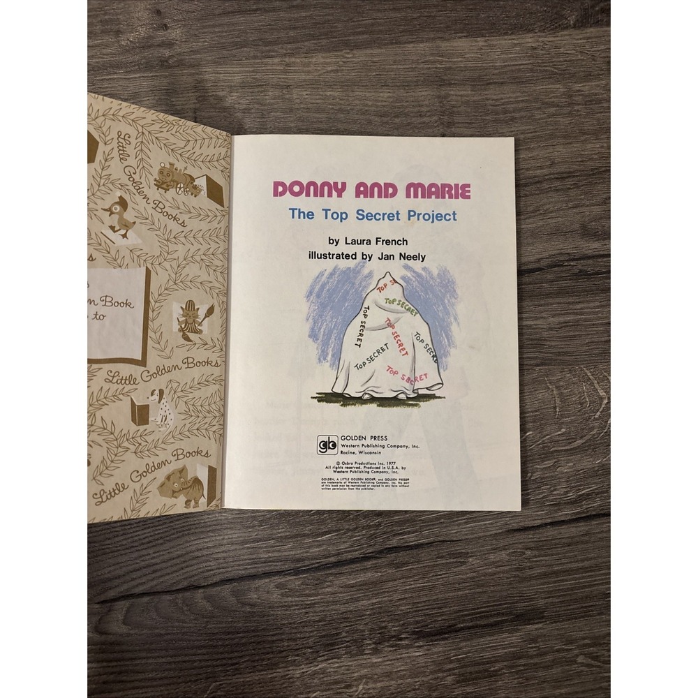 ~Donny and Marie (Osmond)~ "Top Secret Project" 1977 Little Golden 1st - Picture 4 of 6